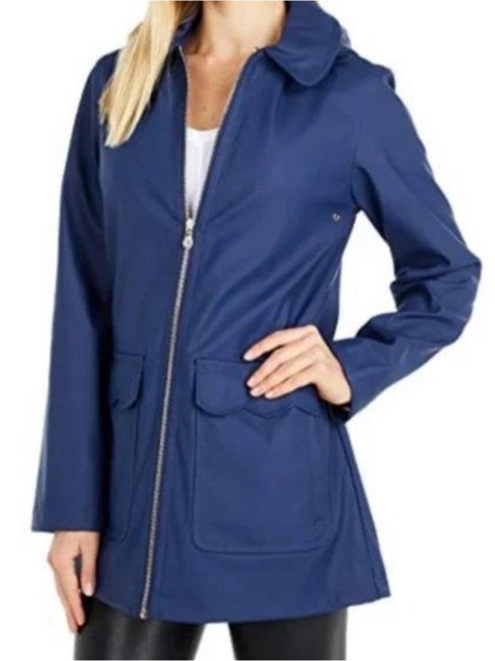 Kate Spade New York Scallop Pocket Matte Rain Jacket Size Medium